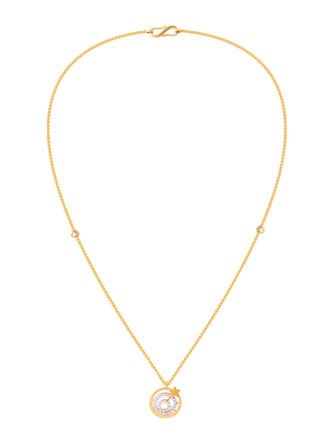 BHIMA 22K Hallmark 916 Purity Yellow Gold  Round Stone Necklace