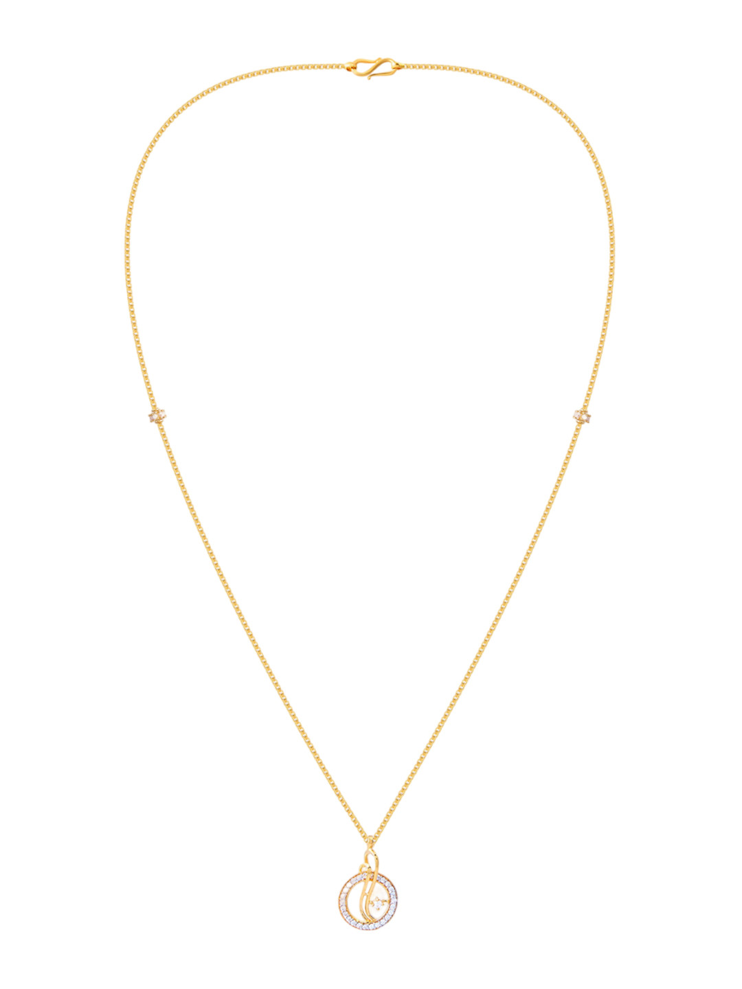 BHIMA 22K Hallmark 916 Purity Yellow Gold Stone Pendant Necklace
