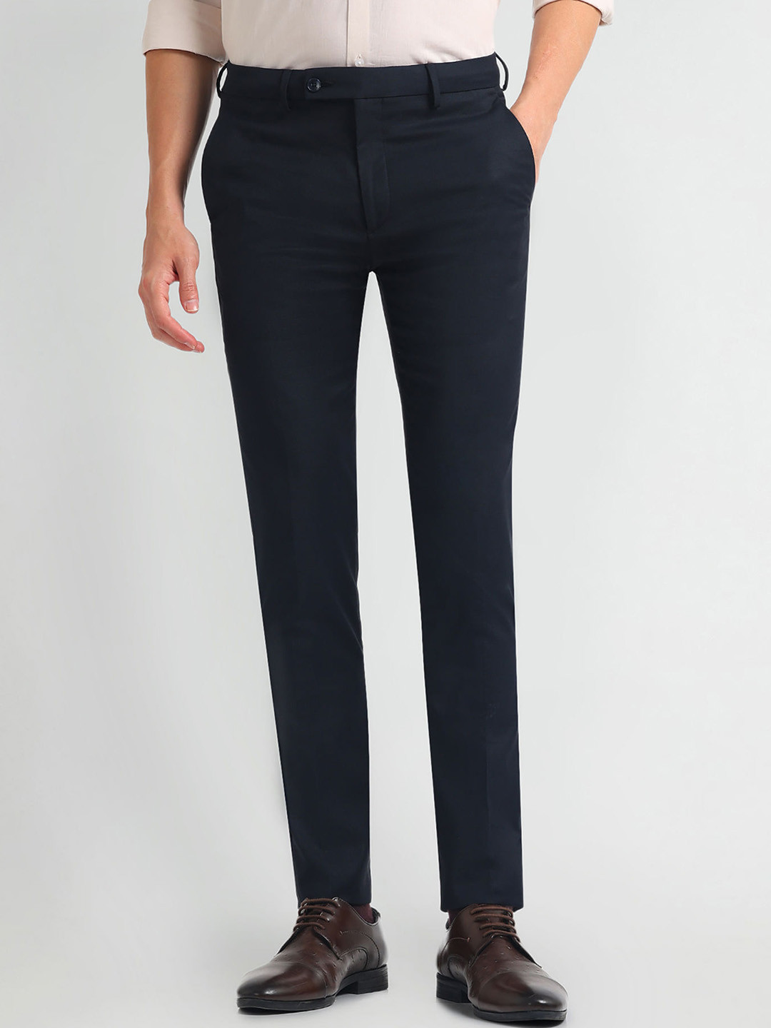 Arrow NAVY Mens Smart Flex Trousers