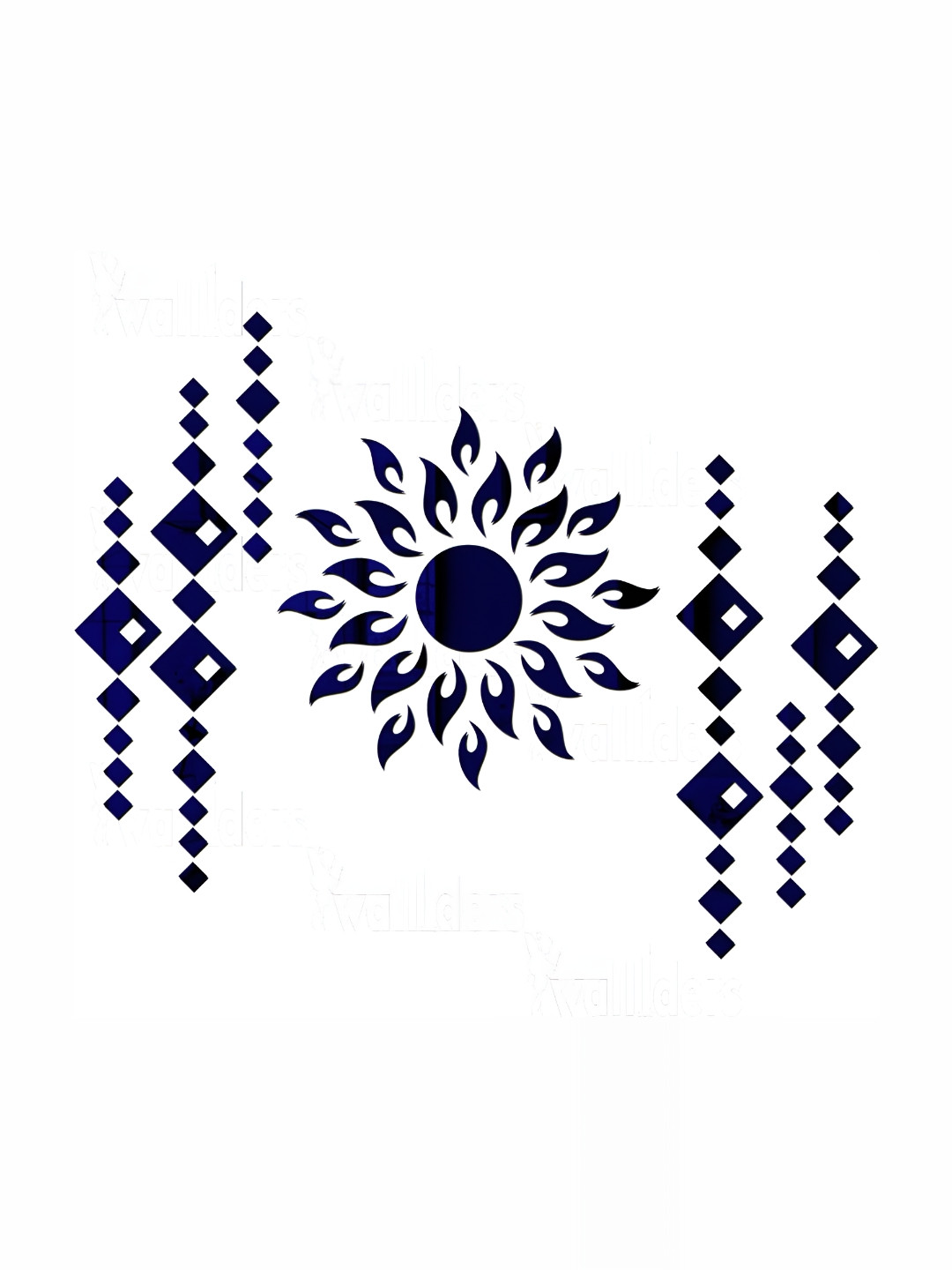 Wall1ders Blue Sun Diamond 3D Acrylic Mirror Wall Stickers