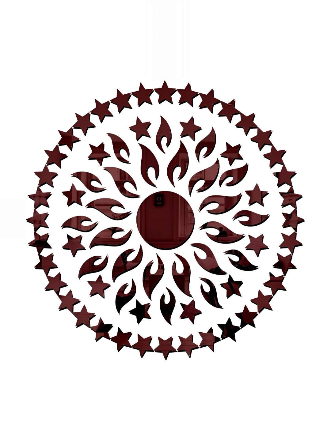 Wall1ders Brown 50 Pieces Star 3D Acrylic Mirror Wall Stickers