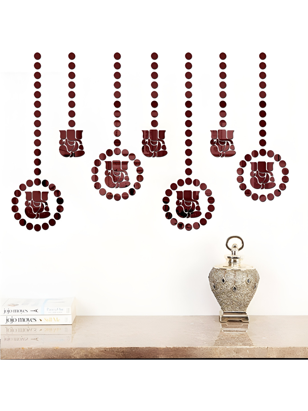 Wall1ders Brown 10 Pcs Ganesha Stickers