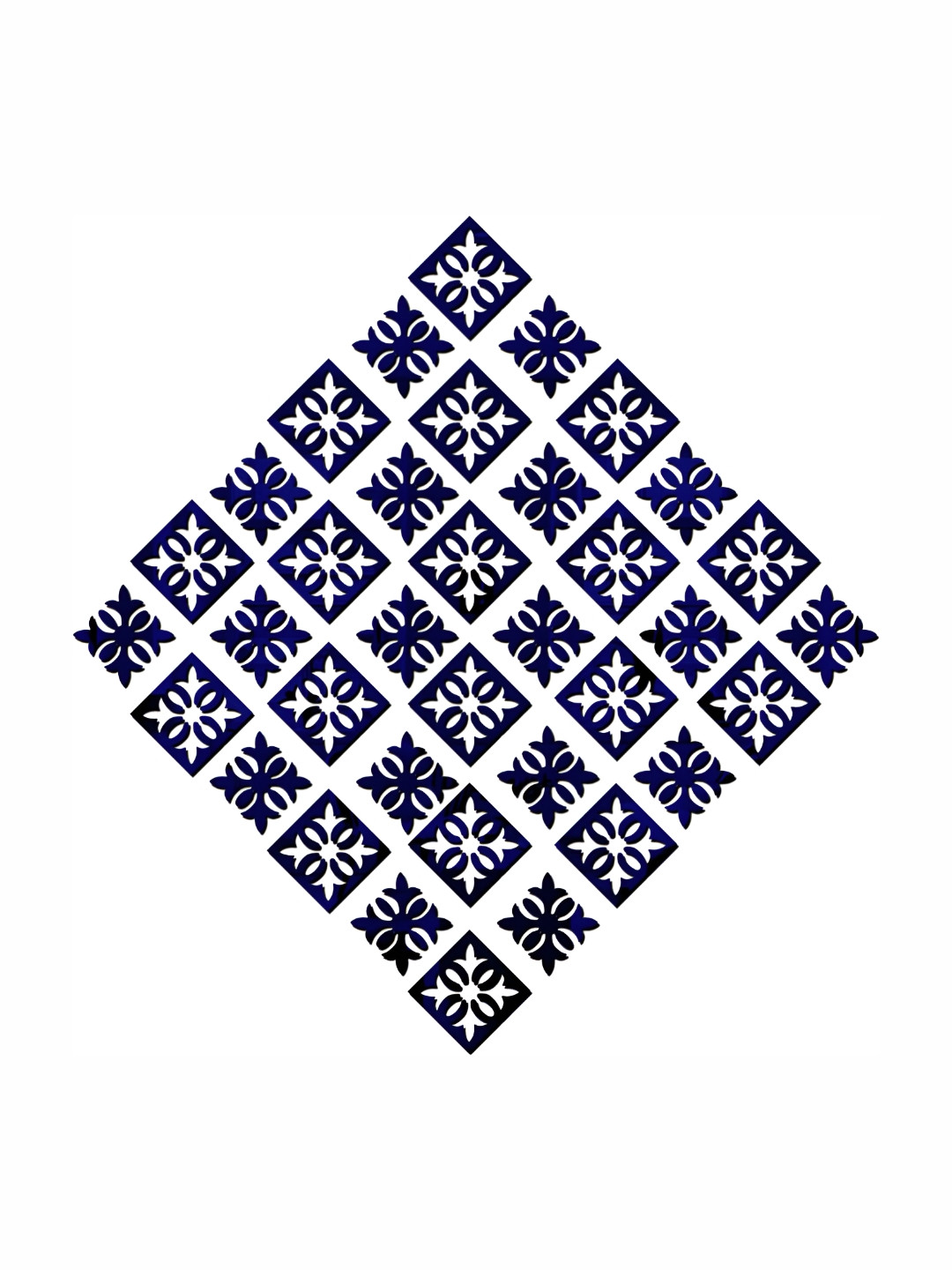 Wall1ders Blue 24 Pieces Attractive Pattern 3D Mirror Wall Sticker