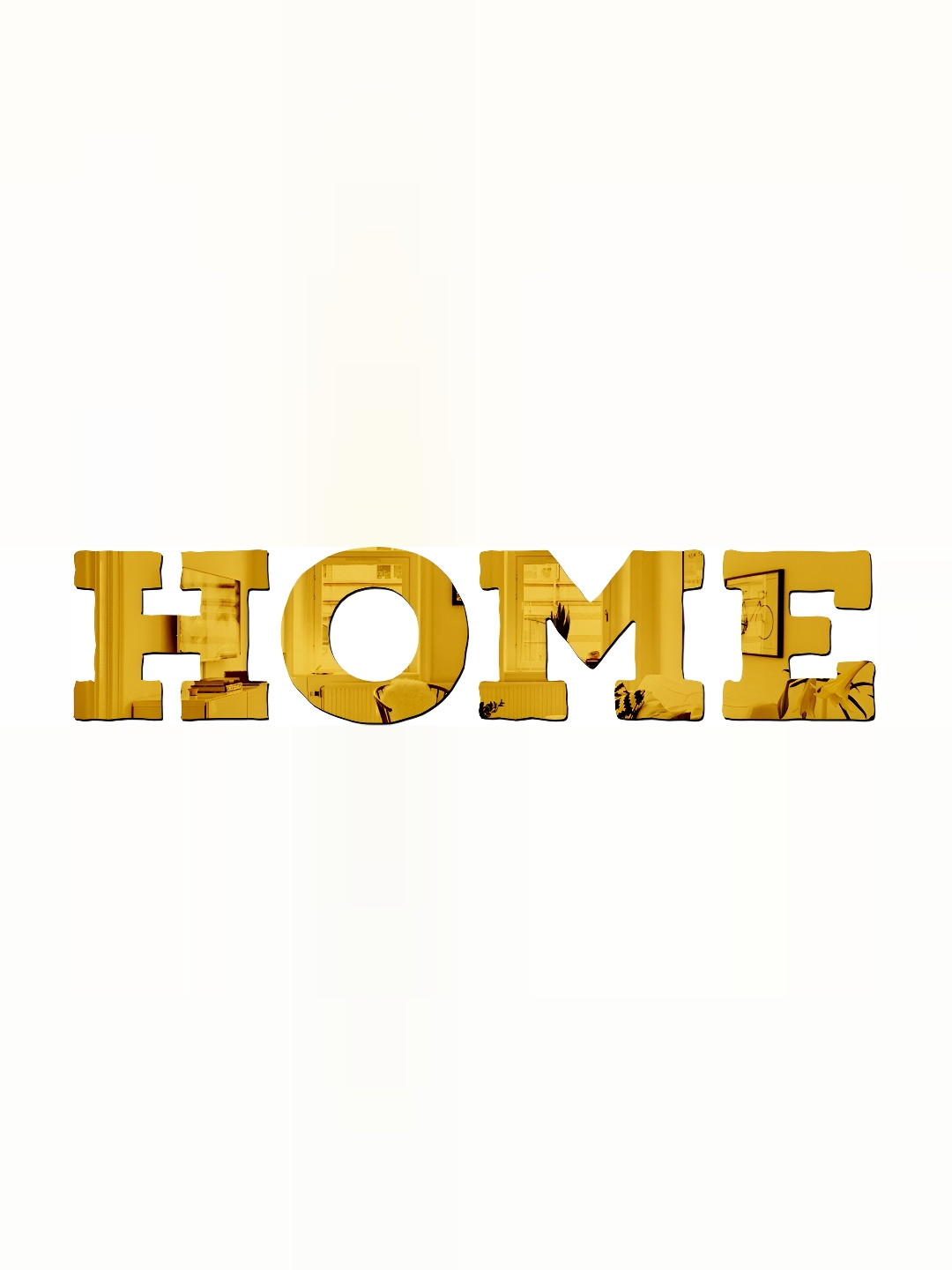 Wall1ders Gold Toned Home 3D Mirror Wall Sticker