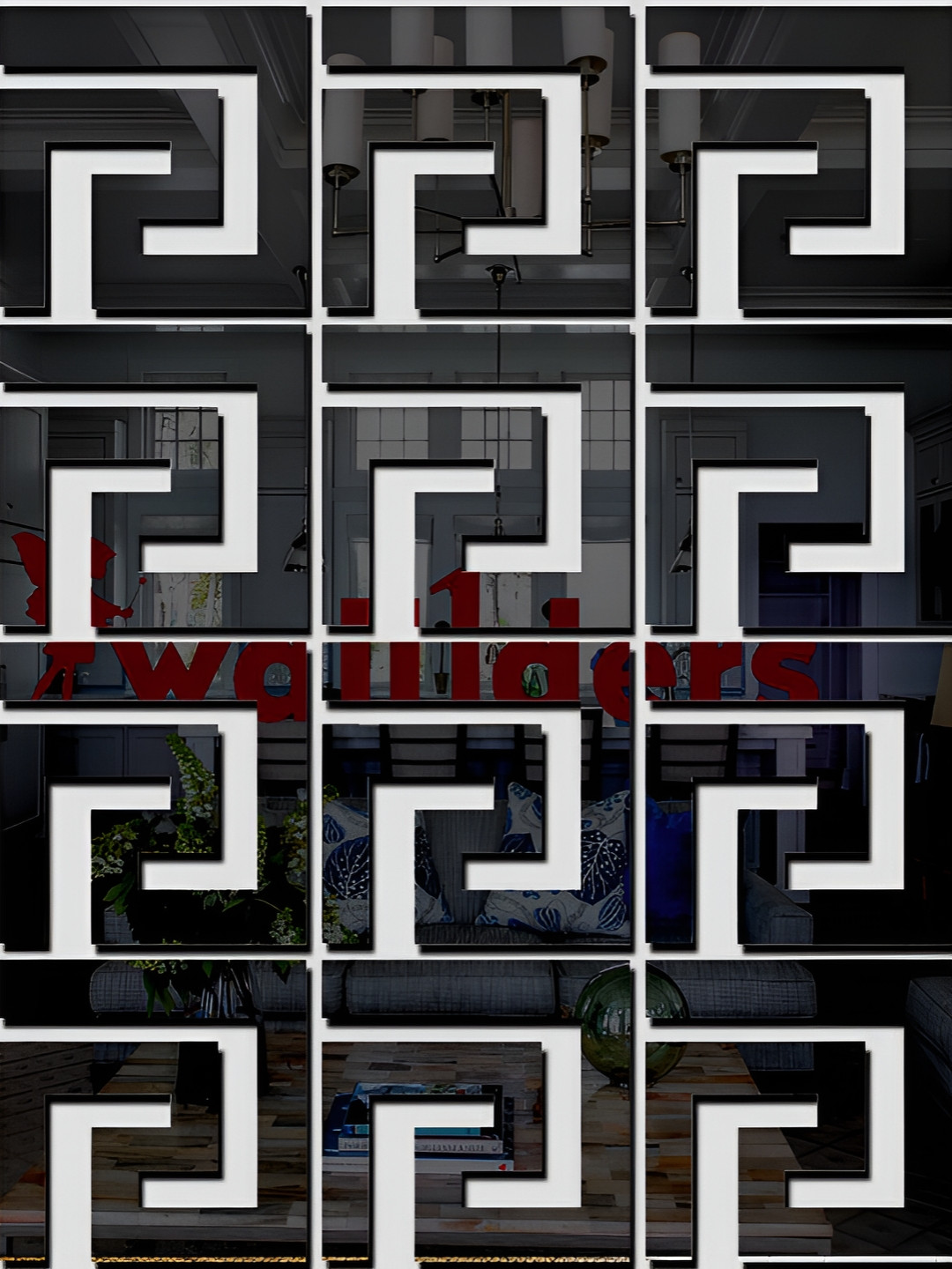 Wall1ders Black 20 Pieces Geometric 3D Mirror Wall Stickers