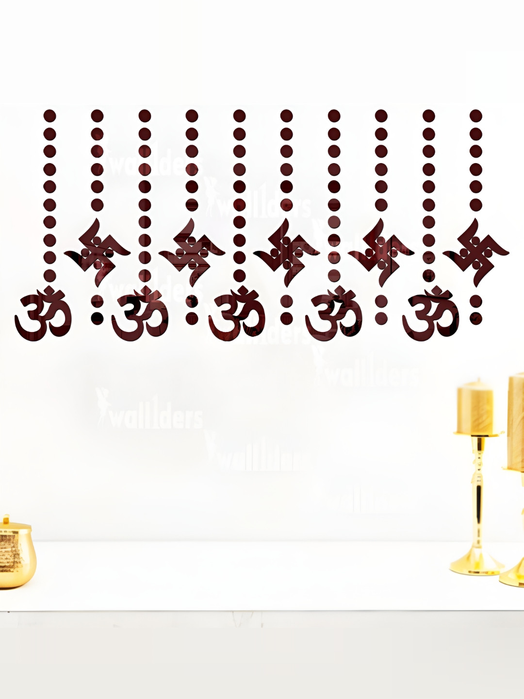 Wall1ders 110 Pcs Brown 3D Mirror Wall Stickers