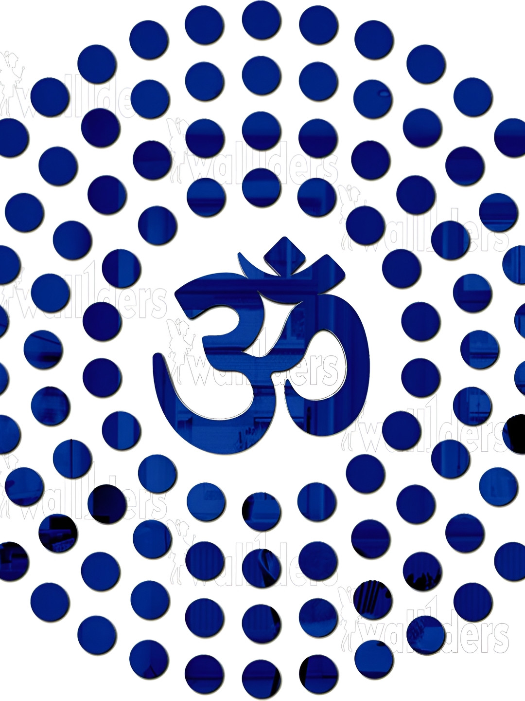 Wall1ders Blue101 Pieces 3D Mirror Wall Stickers