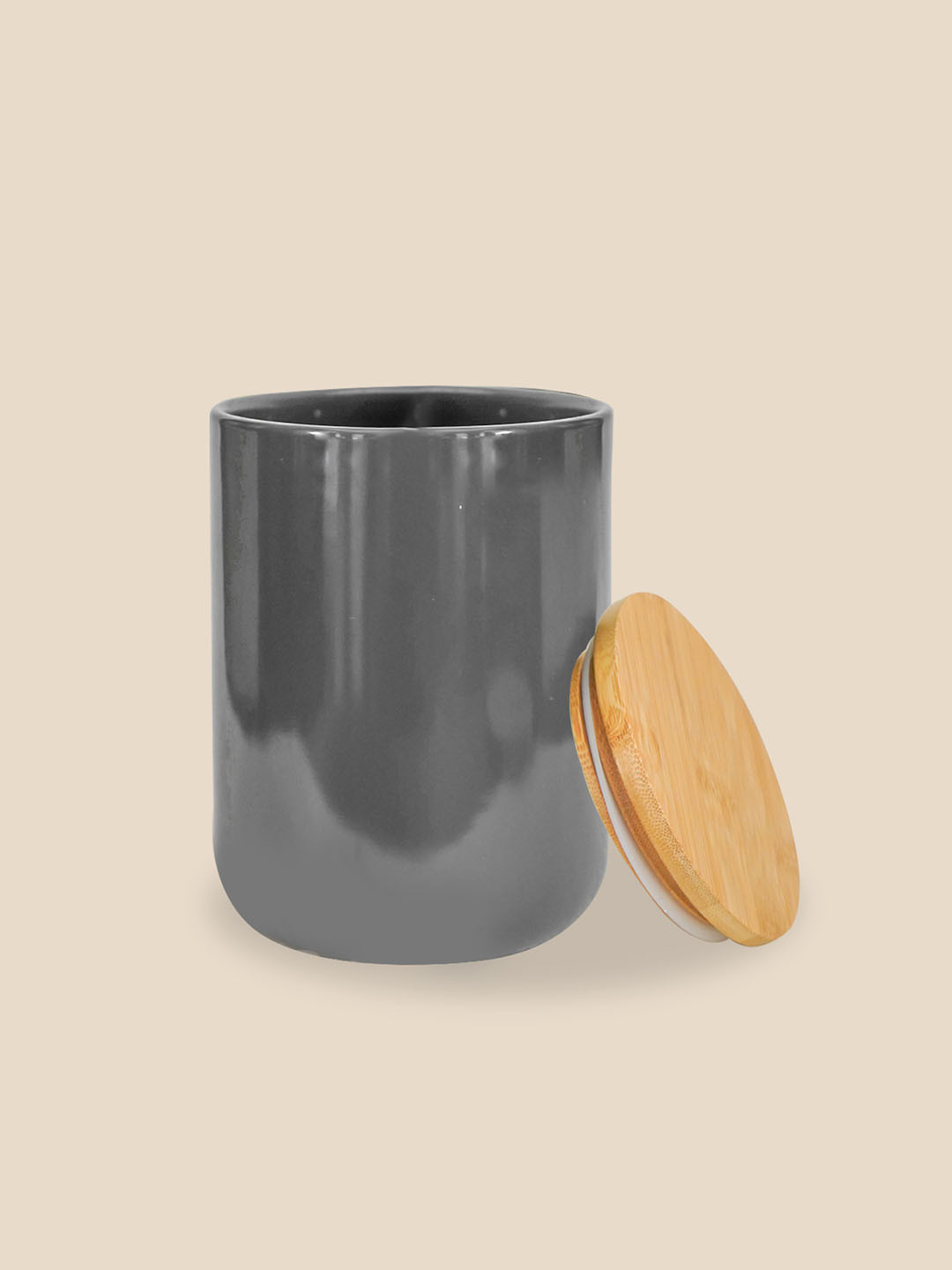 Ekhasa Grey Ceramic Air Tight Flip Top Canister-800ml