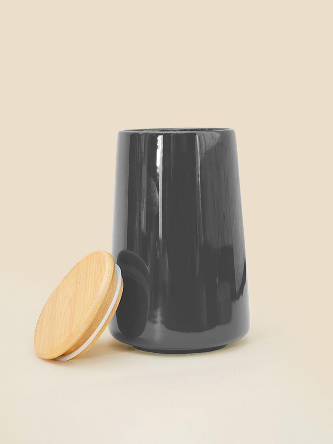 Ekhasa Grey Ceramic Air Tight Flip Top Graduated Container-850ml