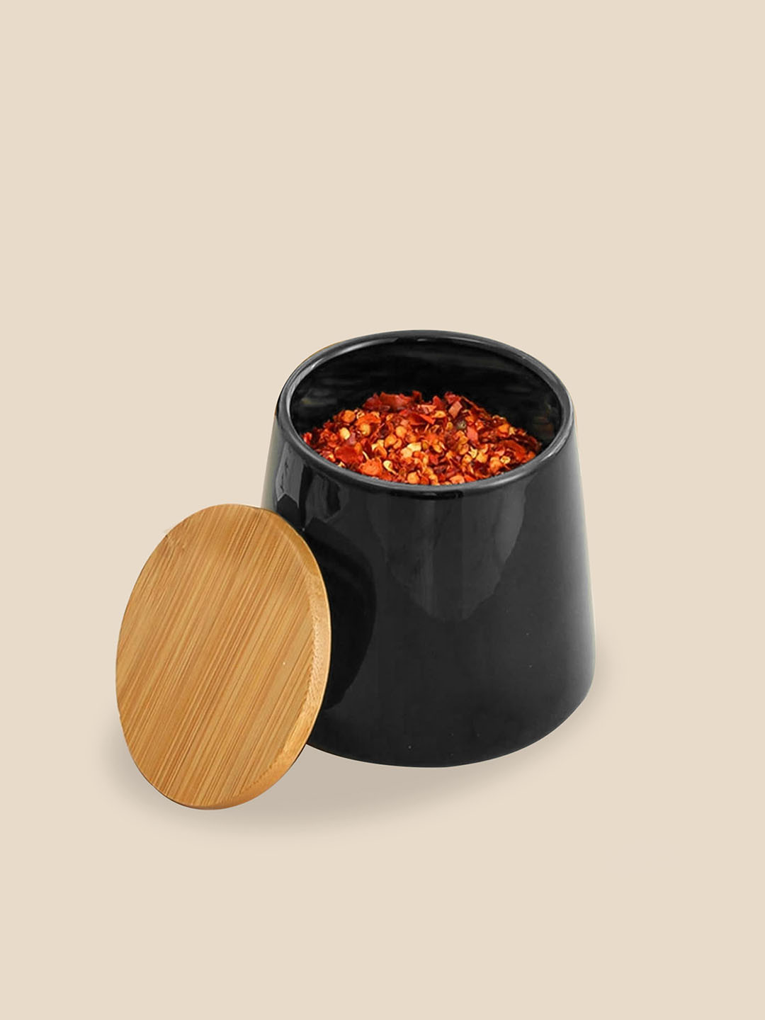 Ekhasa Black Ceramic Flip Top Graduated Container-500ml