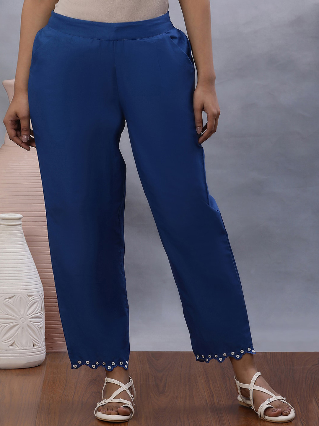 W Women Mid Rise Pure Cotton Trouser
