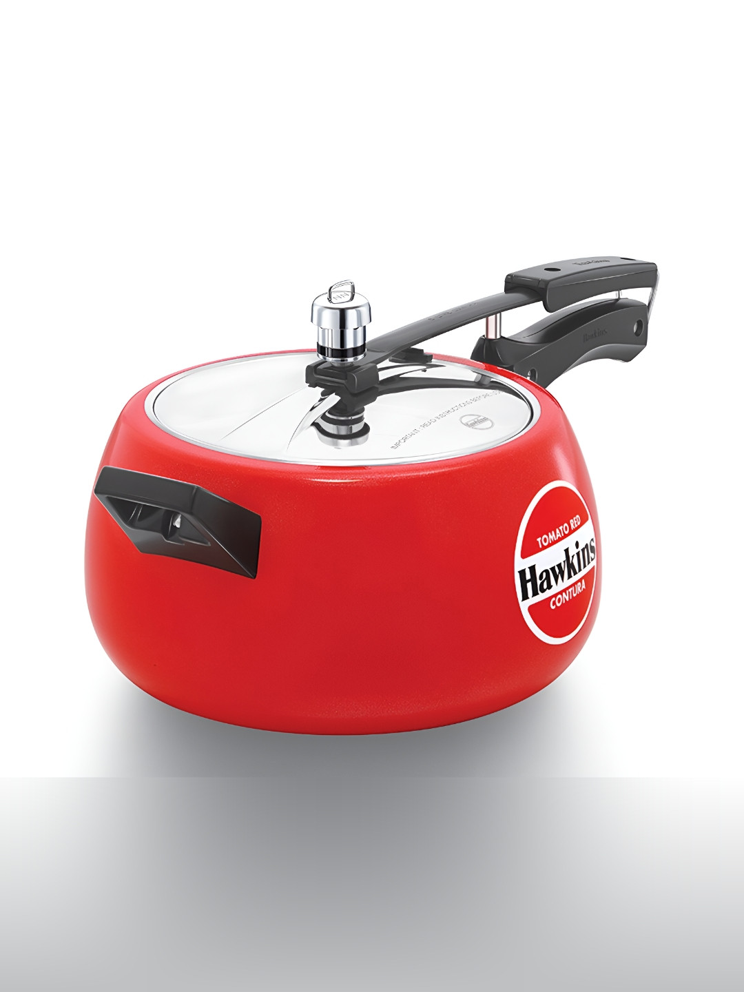 Hawkins Contura Red Aluminium Easy to Clean Induction Inner Lid Ceramic Pressure Cooker-5 L