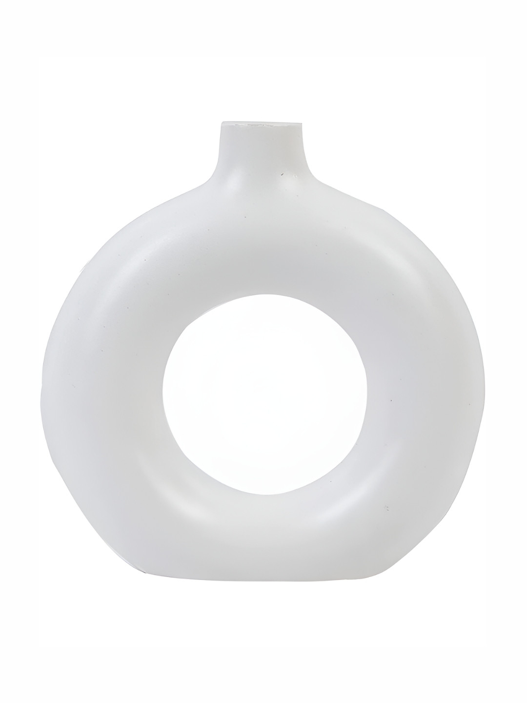 Crazy Sutra White Ceramic Donut Flower vase