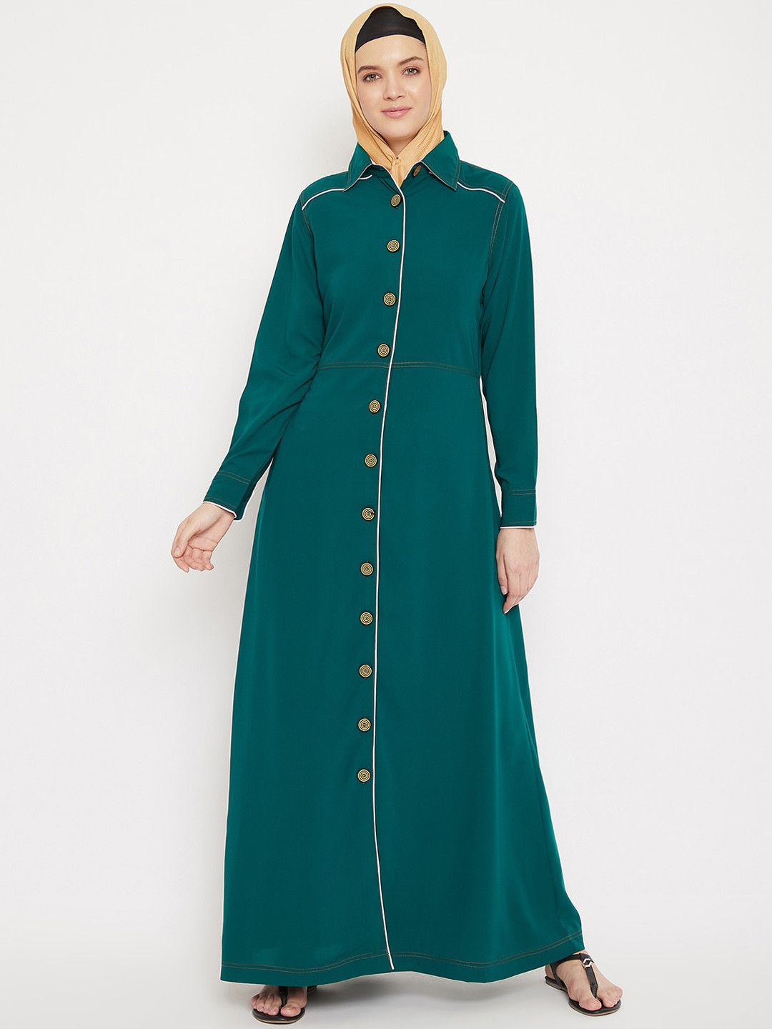 MOMIN LIBAS Shirt Collar Front open Abaya Burqa