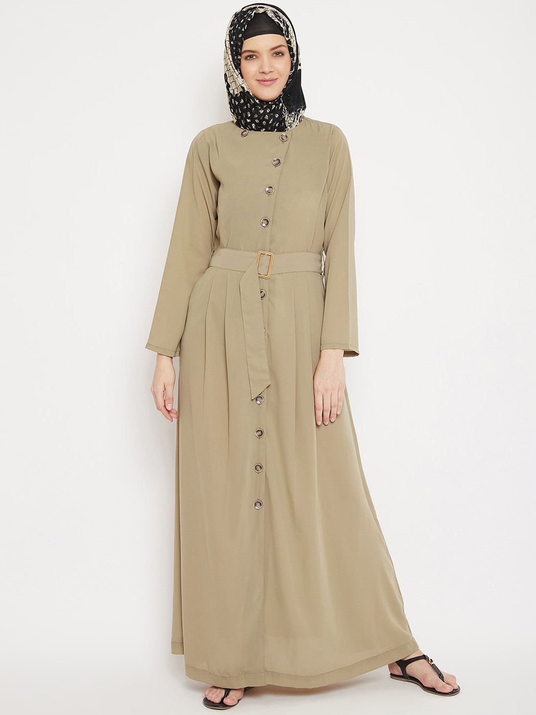 MOMIN LIBAS Button Detailed Burqas With Belt