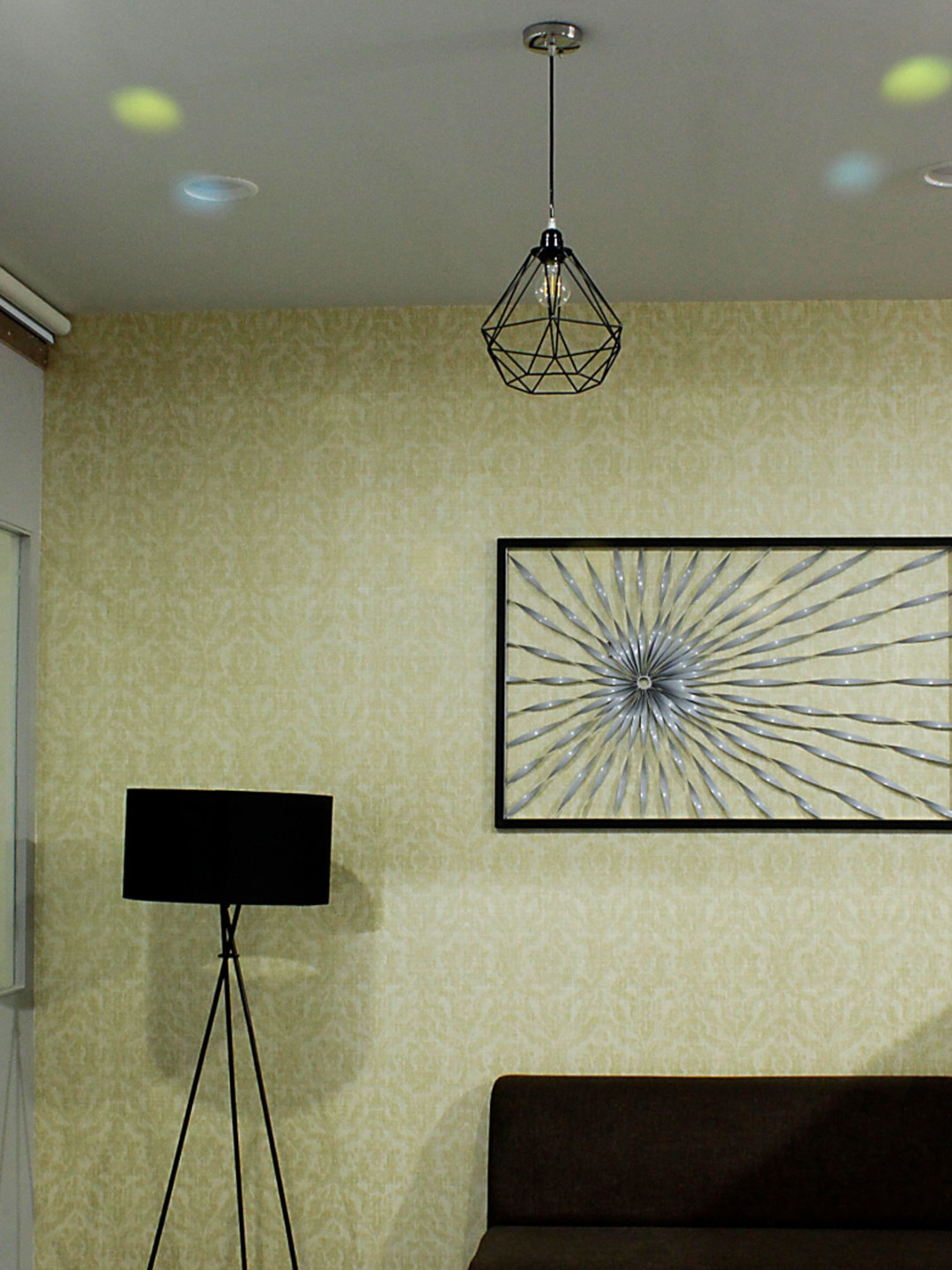 Craftter Black Abstract Dimond Metal Contemporary Self Assembly Ceiling Lamps