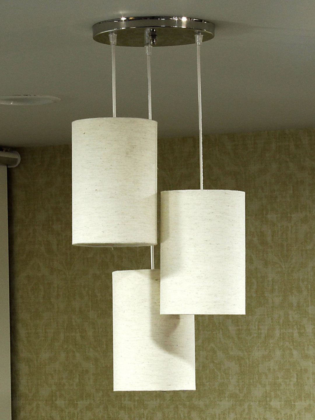 Craftter Light White Textured Cylinder Contemporary Self Assembly Ceiling Lamps