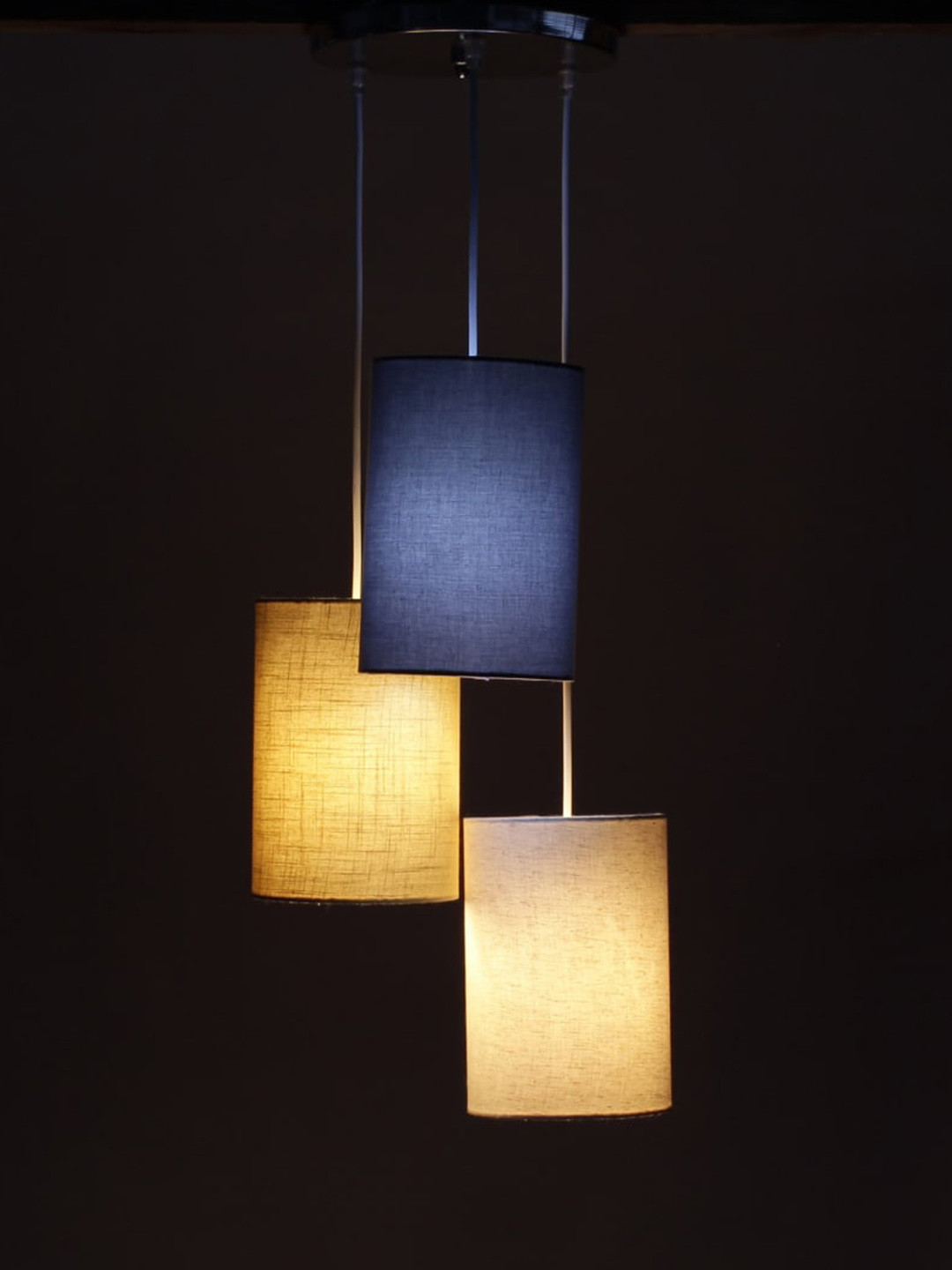 Craftter Blue & White Cylinder Contemporary Self Assembly Ceiling Lamps