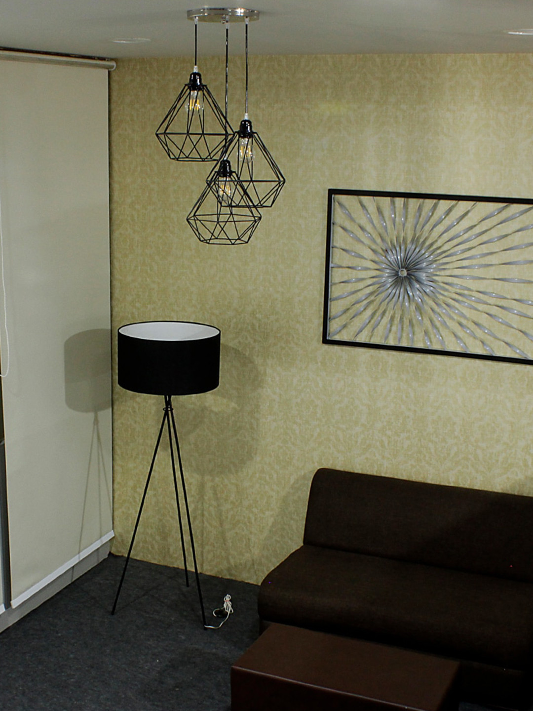 Craftter Black 3 Pieces Abstract Dimond Metal Contemporary Self Assembly Ceiling Lamps