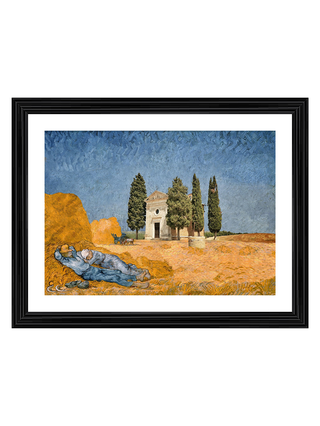 Adventures India Blue & Tan Wooden Painting Wall Art