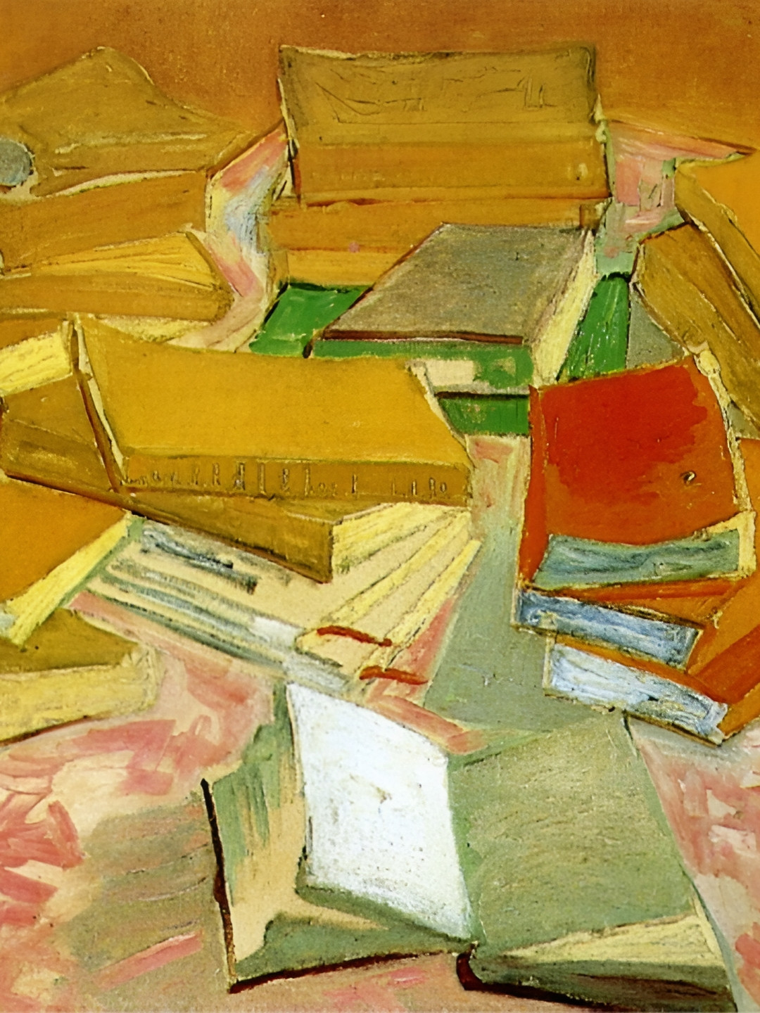 AdventuresIndia Piles Of French Novels Wood Wall Rectangle Paintings Wall Art -18 x 14In