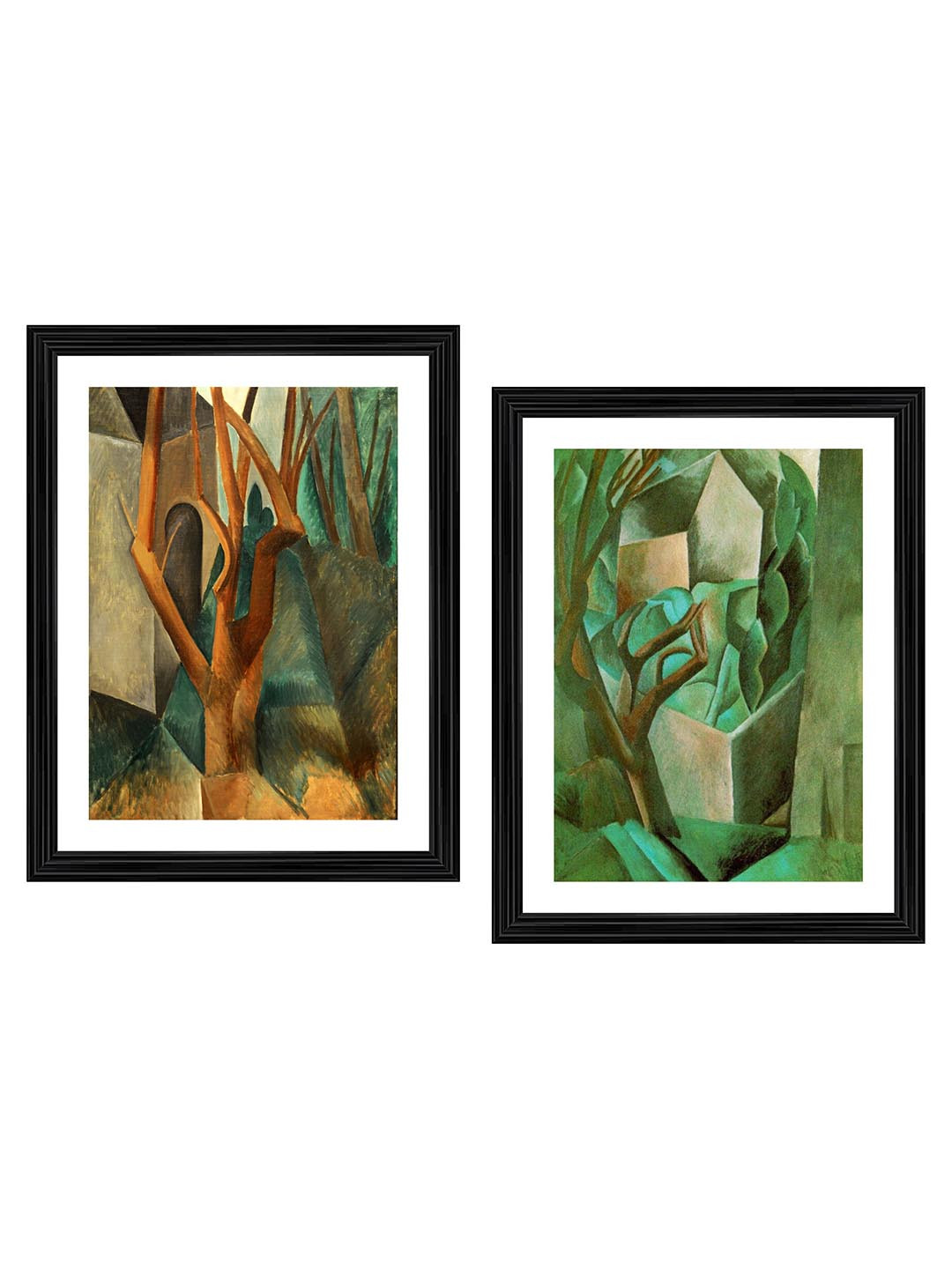 AdventuresIndia The Street Of the Woods 2 Piece Wall Paintings Wall Art - 17.7 x 13.7In