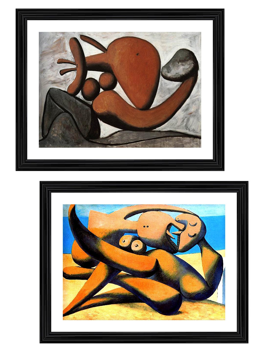 AdventuresIndia Woman Throwing a Stone 2 Piece Paintings Wall Art - 17.71 x 13.77In