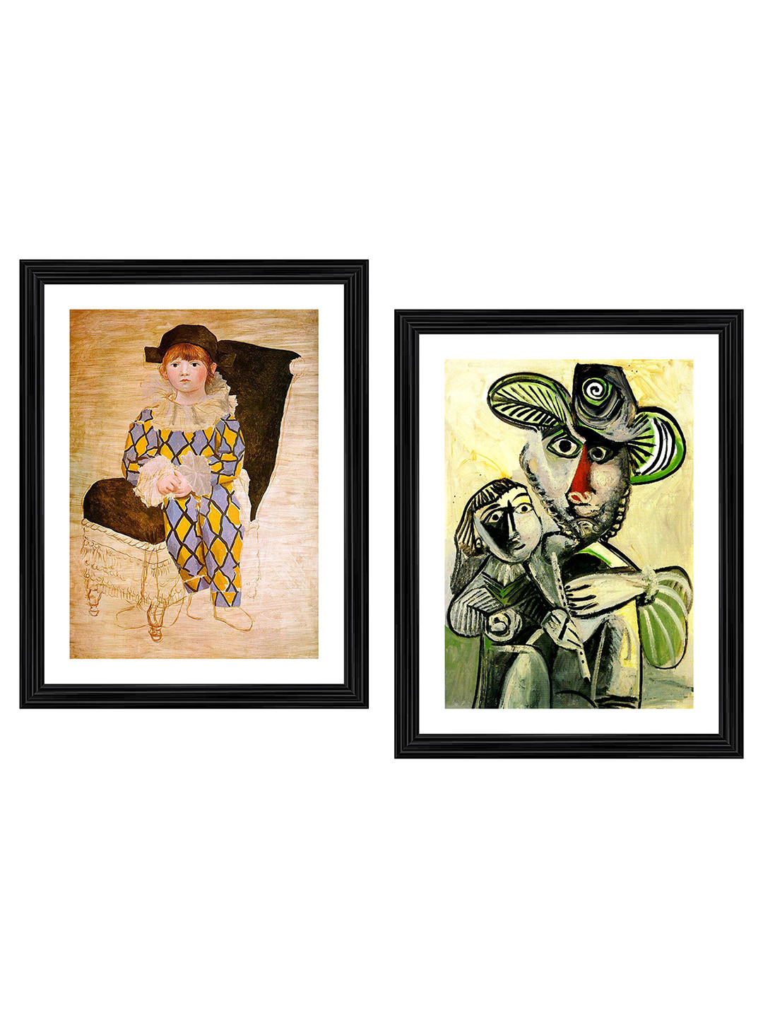 AdventuresIndia Wood 2 Piece Wall Rectangle Paintings Wall Art -14.96 x 11.81In