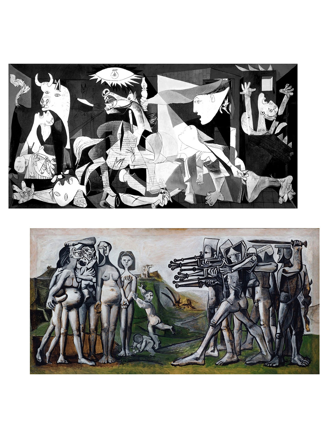 AdventuresIndia Guernica & Taking Wood 2 Piece Wall Paintings Wall Art - 16 x 27In