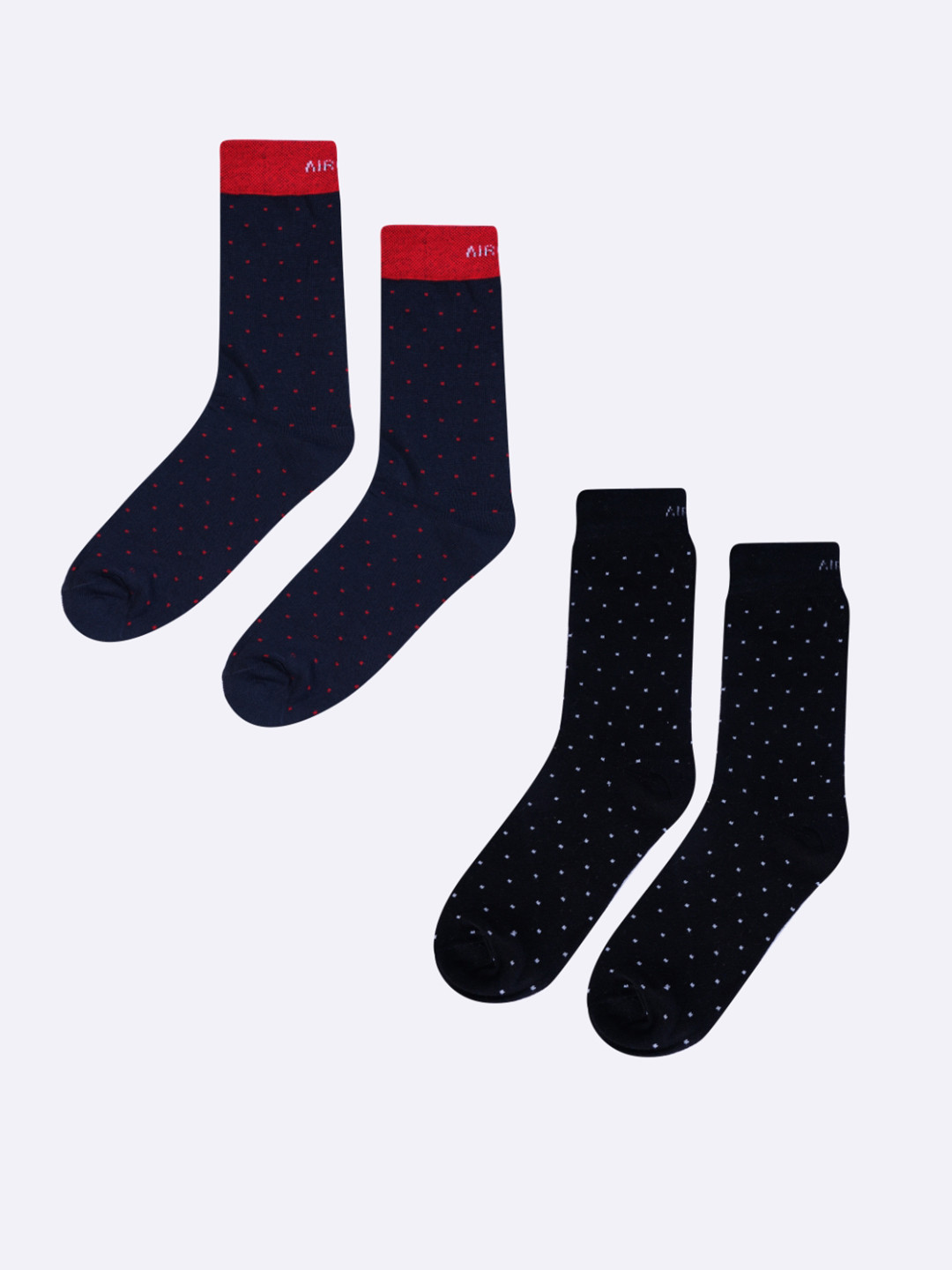 AIR GARB Pack  of 2  Blue and Black Dotted rib design Socks