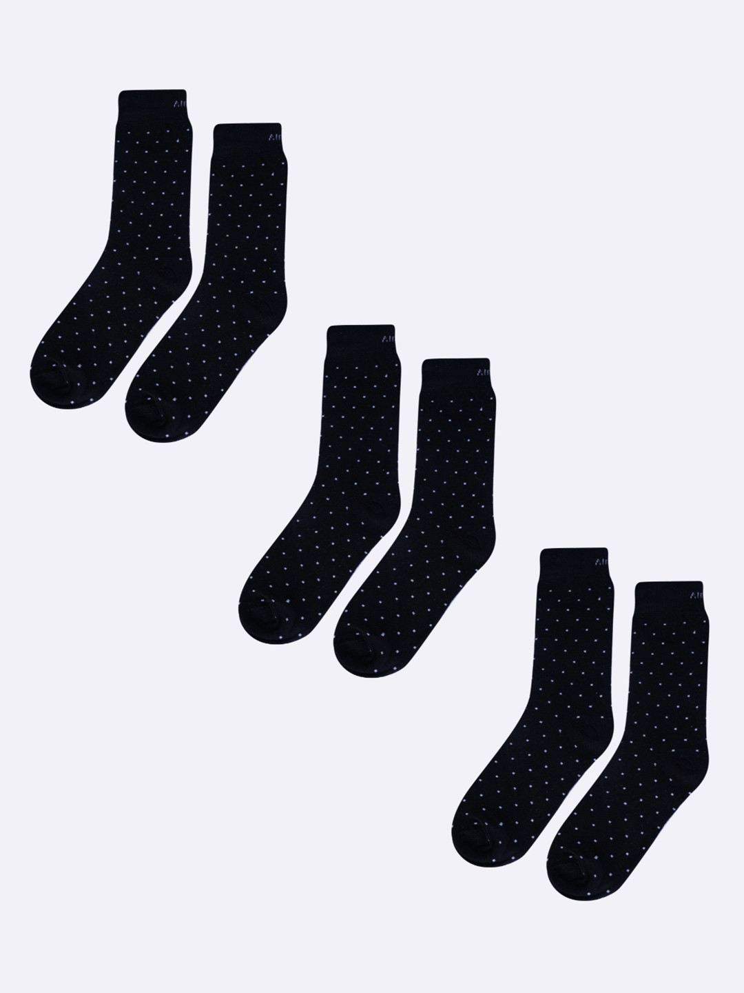 AIR GARB Pack of 3 Black Dotted rib design Socks