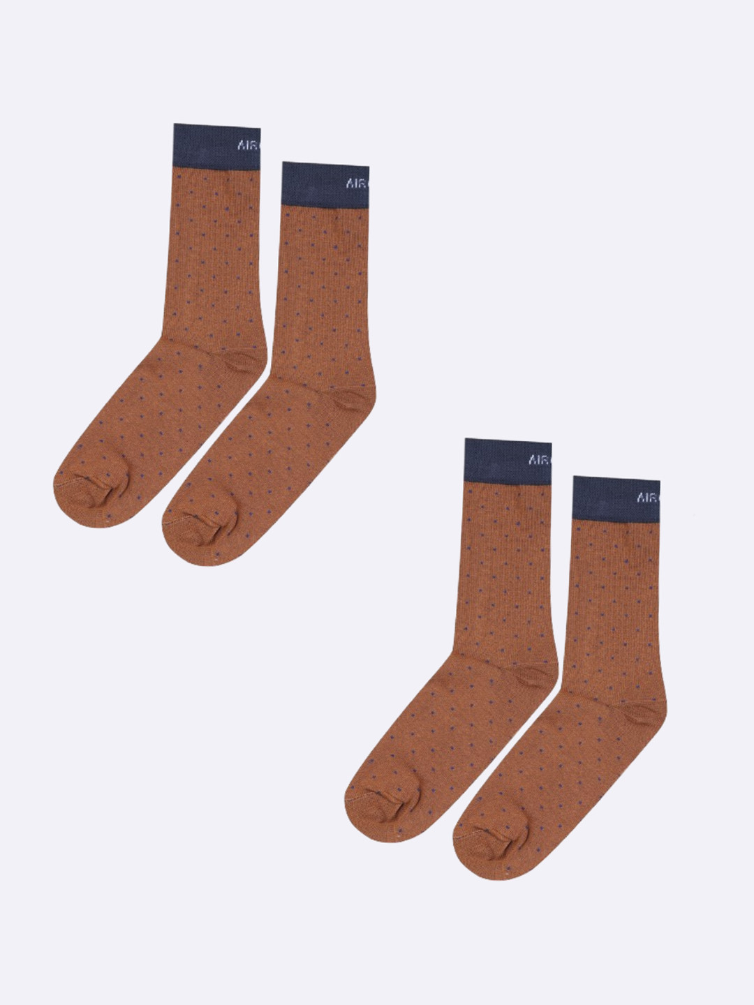 AIR GARB Pack of 2  Brown Dotted rib design Socks