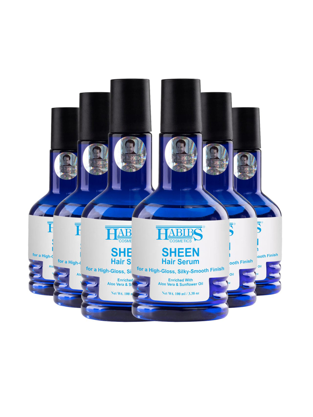 HABIBS Sheen Set of 6 Hair Serum For Silky Smooth Finish - 100ml Each