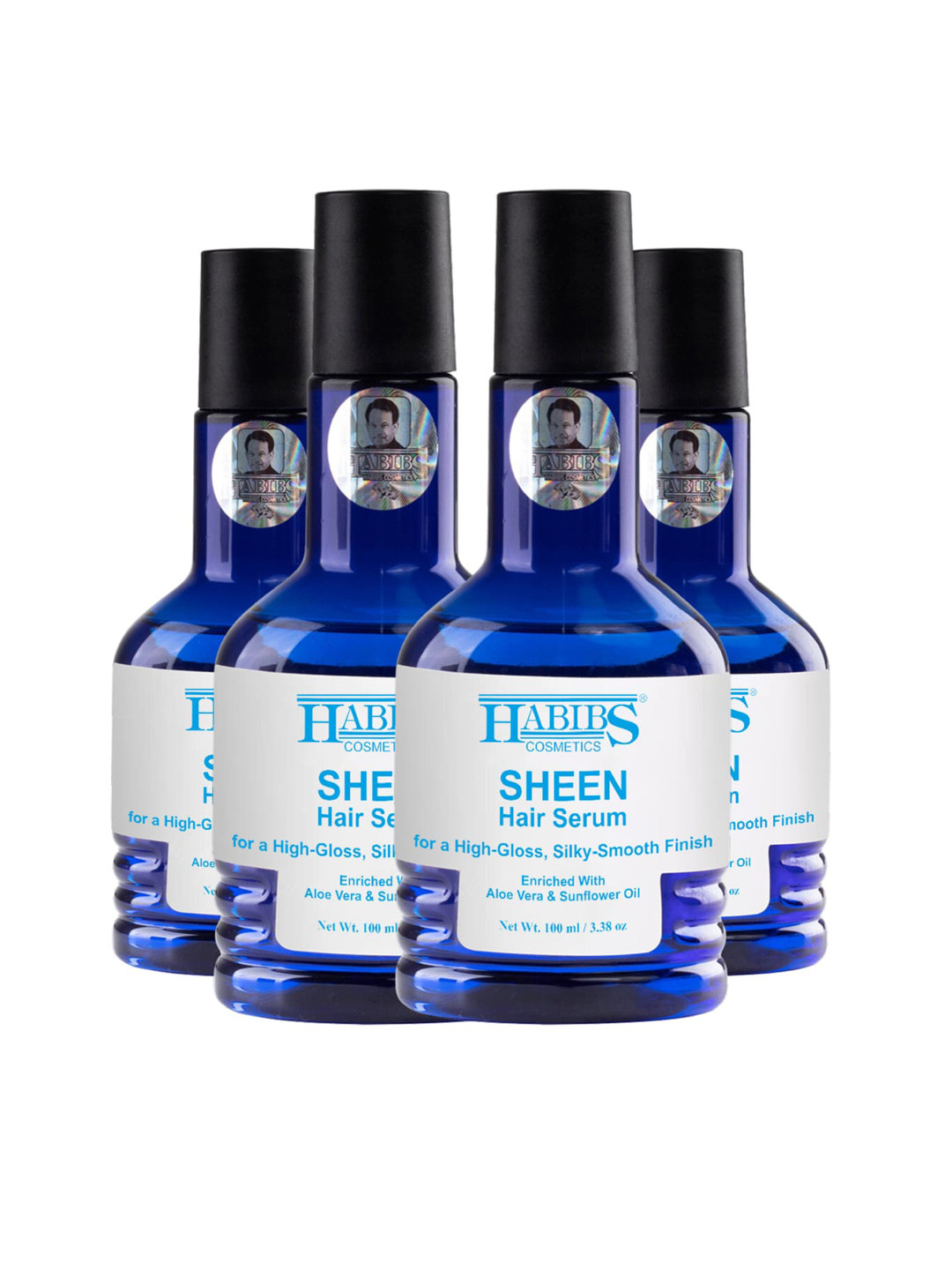 HABIBS Sheen Set of 4 Hair Serum For Silky Smooth Finish - 100ml Each