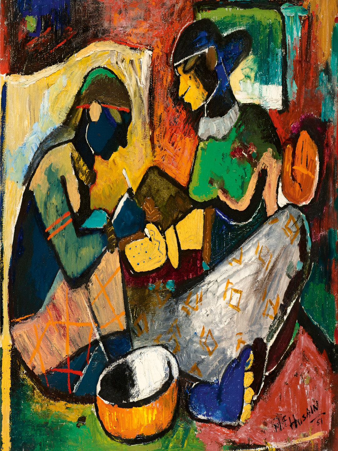 Adventures India Mehendi (1951) Wood Wall Rectangle Paintings Wall Art - 16 x 21 In