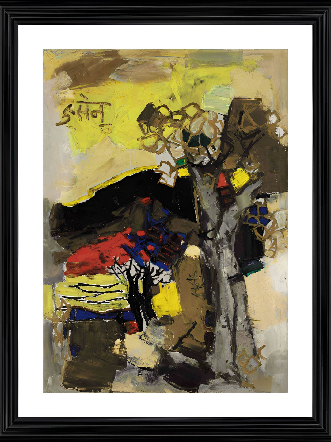 AdventuresIndia Wood Wall Rectangle Paintings Wall Art - 20.4x15.7In