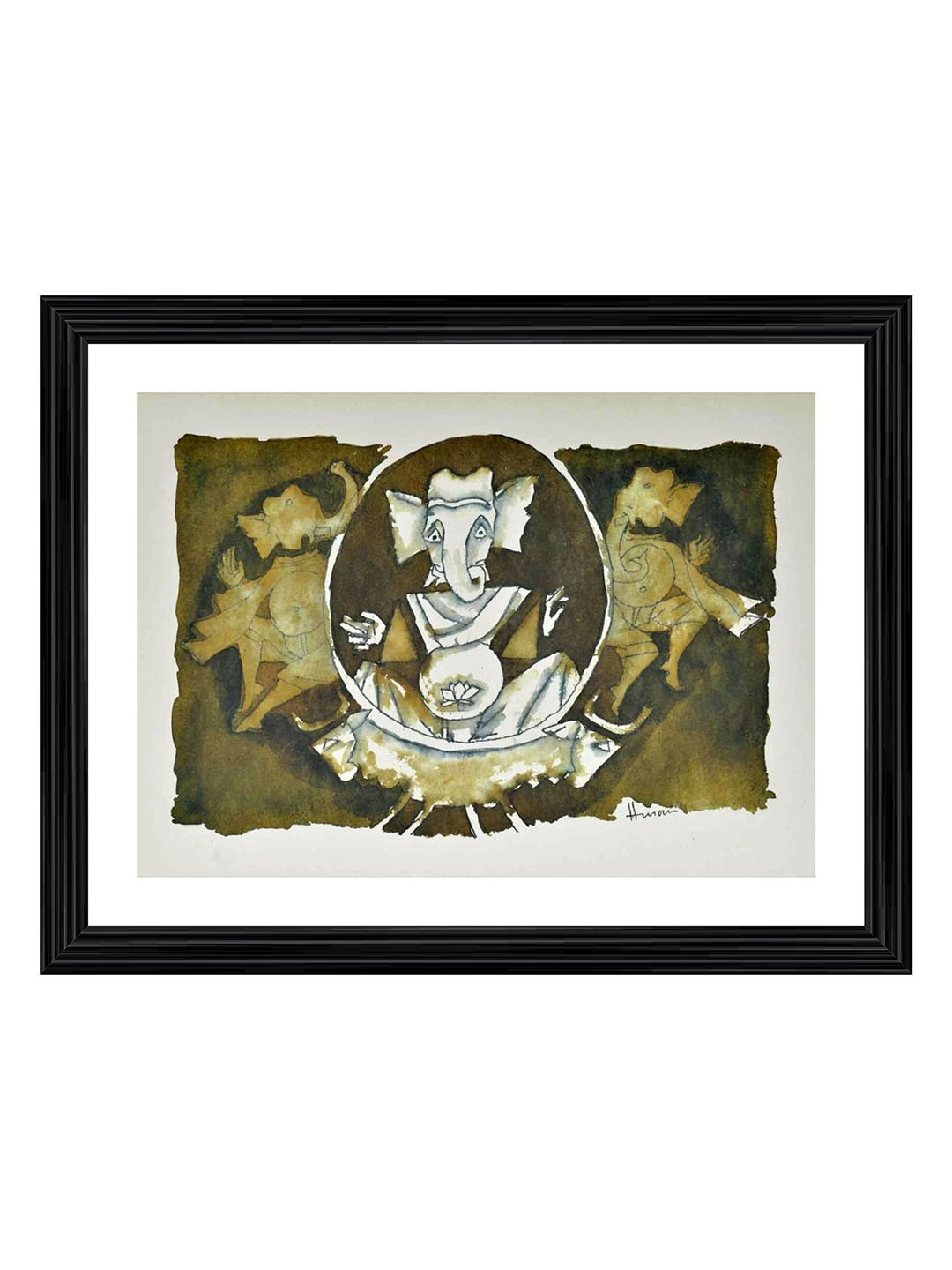 AdventuresIndia Wood Wall Rectangle Paintings Wall Art-23.6 x 17.7In