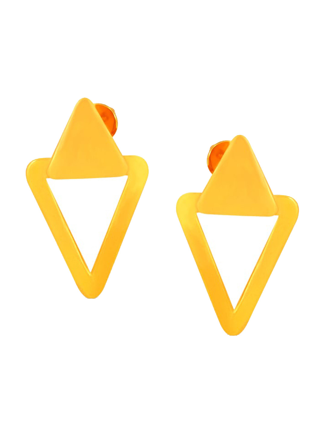 BHIMA 22K Hallmark 916 Purity Yellow Gold Dual Triangle Stud