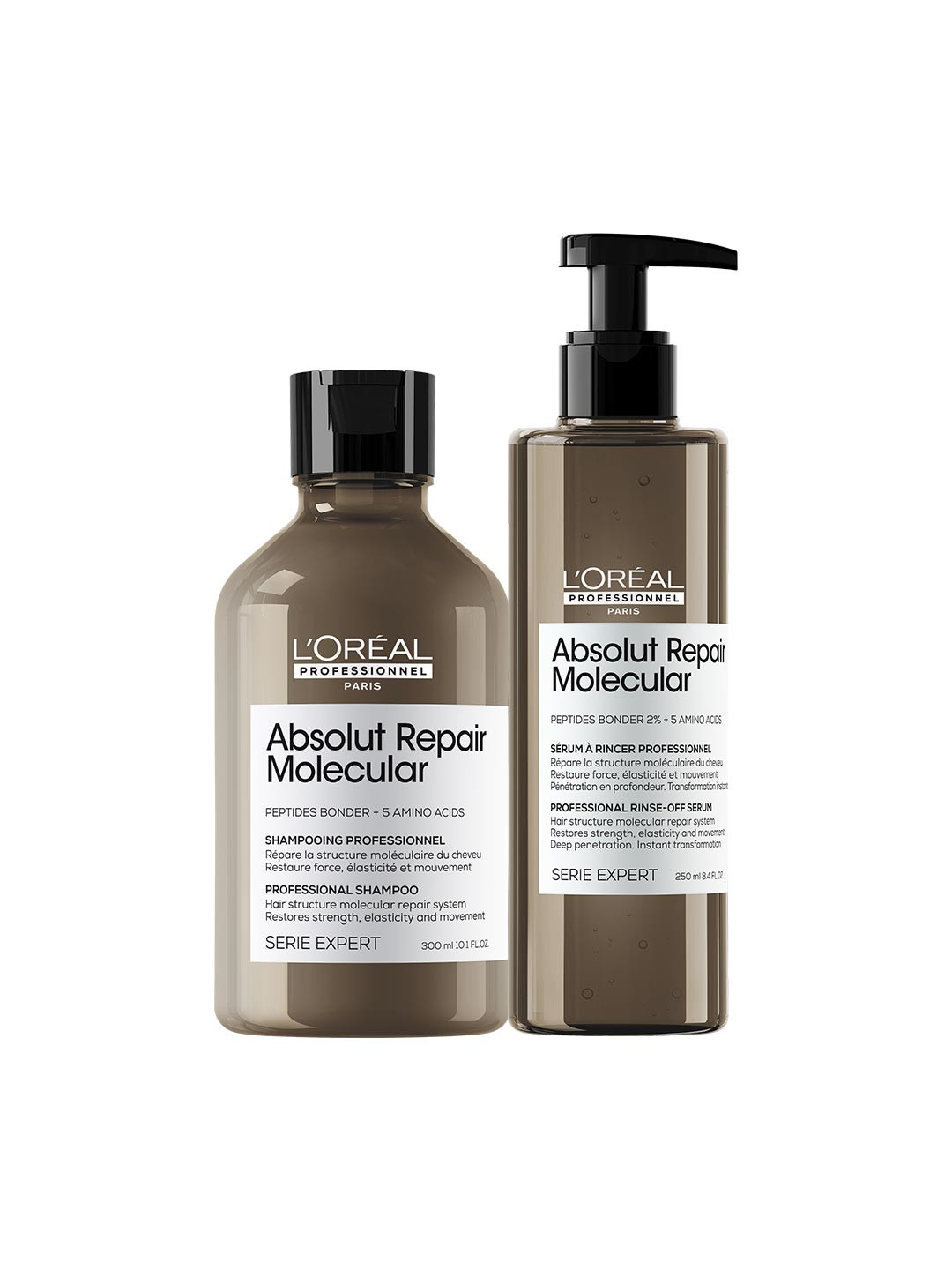 LOreal Professionnel Absolut Repair Molecular Shampoo & Rinse-Off Serum for Damaged Hair