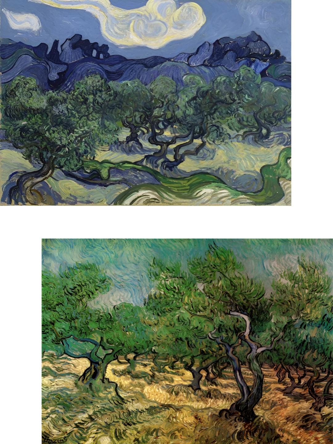 AdventuresIndia Trees & Grove Wood 2 Pcs Rectangle Paintings Wall Art - 23.62x17.71In