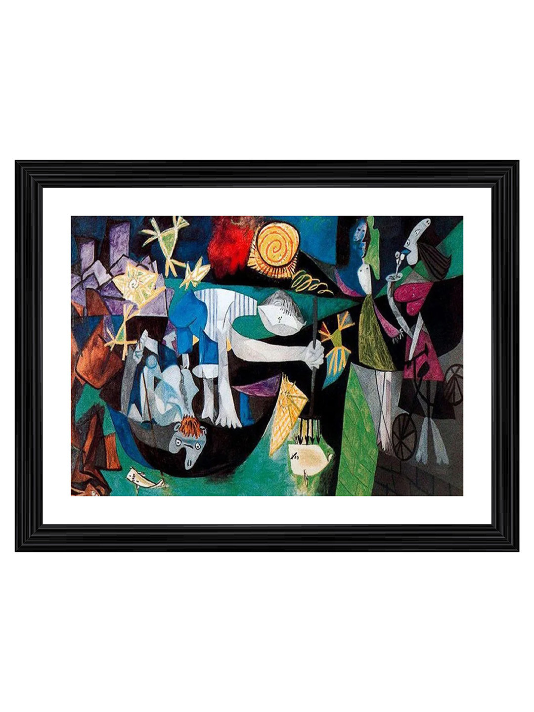 AdventuresIndia Night Fishing at Antibes Rectangle Paintings Wall Art 17.71 x 13.77In