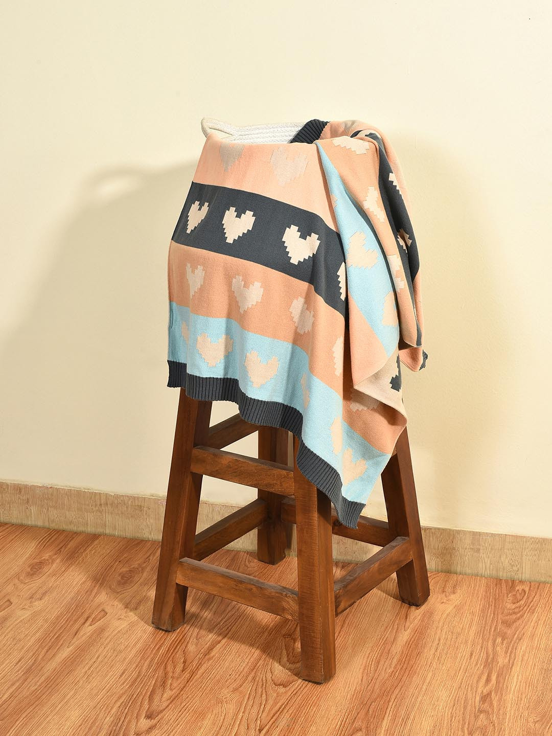 MiArcus Printed 100% Cotton Premium Ultra-Soft Knitted Mini Me Blanket, 90x70 cm - Multi