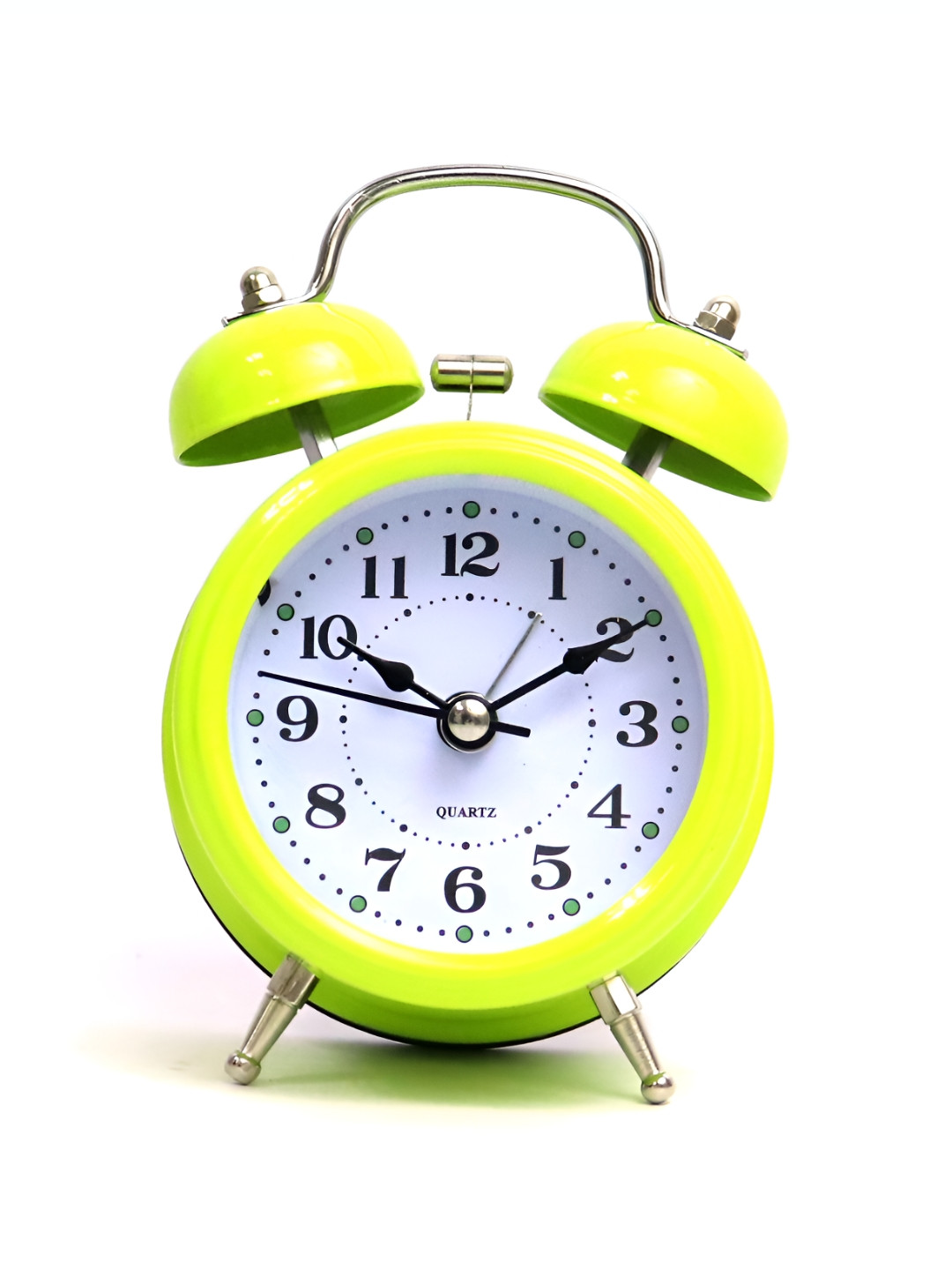 Sigaram Lime Green & White Textured Contemporary Alarm Clock