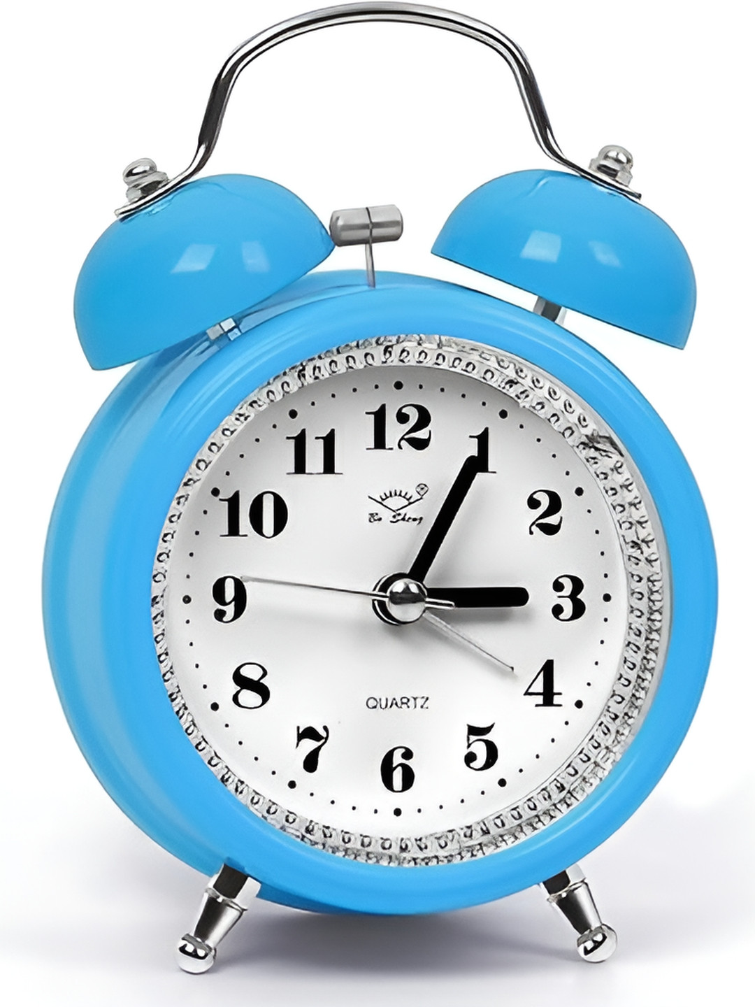 Sigaram Blue & White Analogue Round Alarm Clock