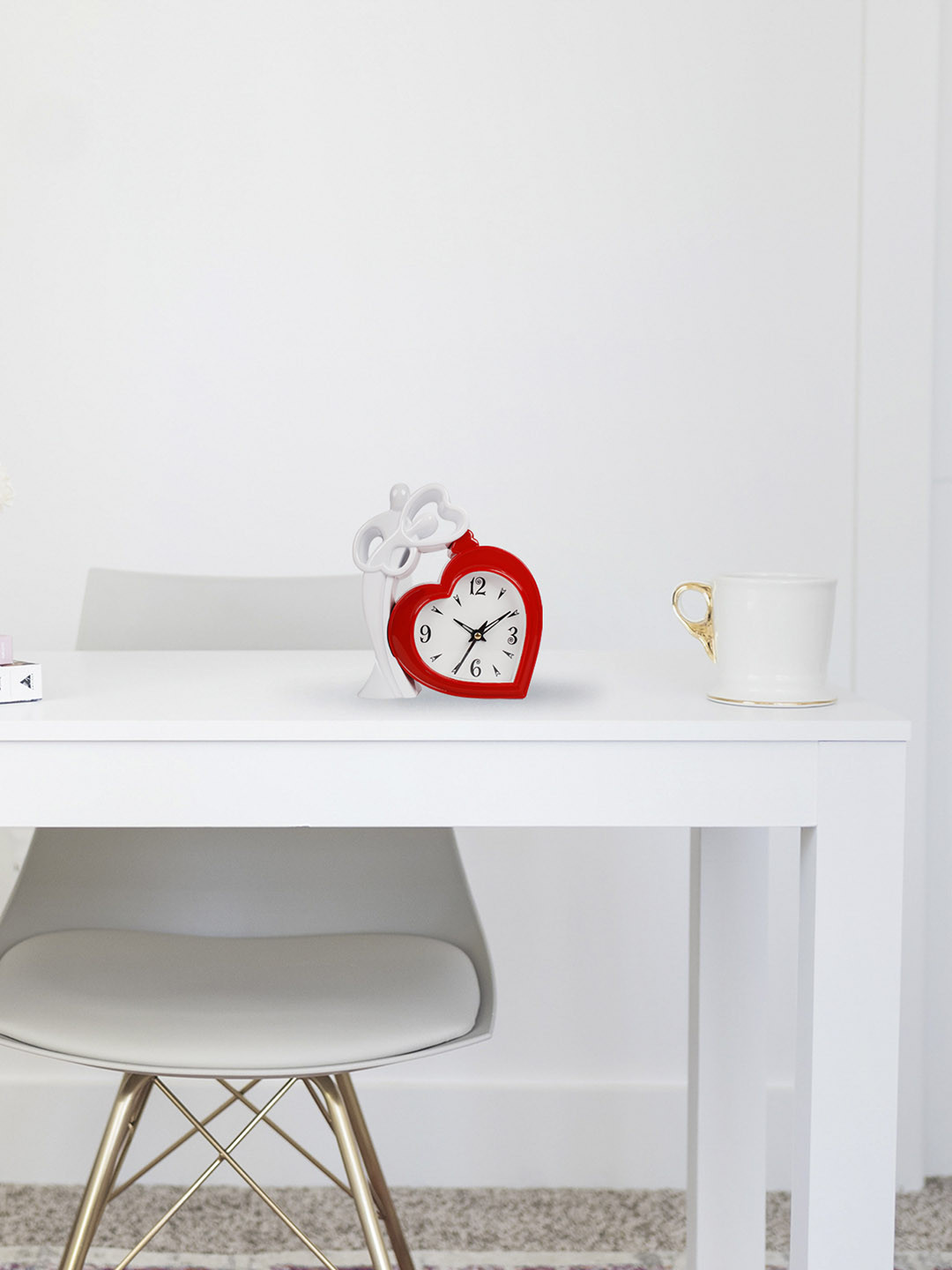 Sigaram Red Abstract Shaped Table Clock