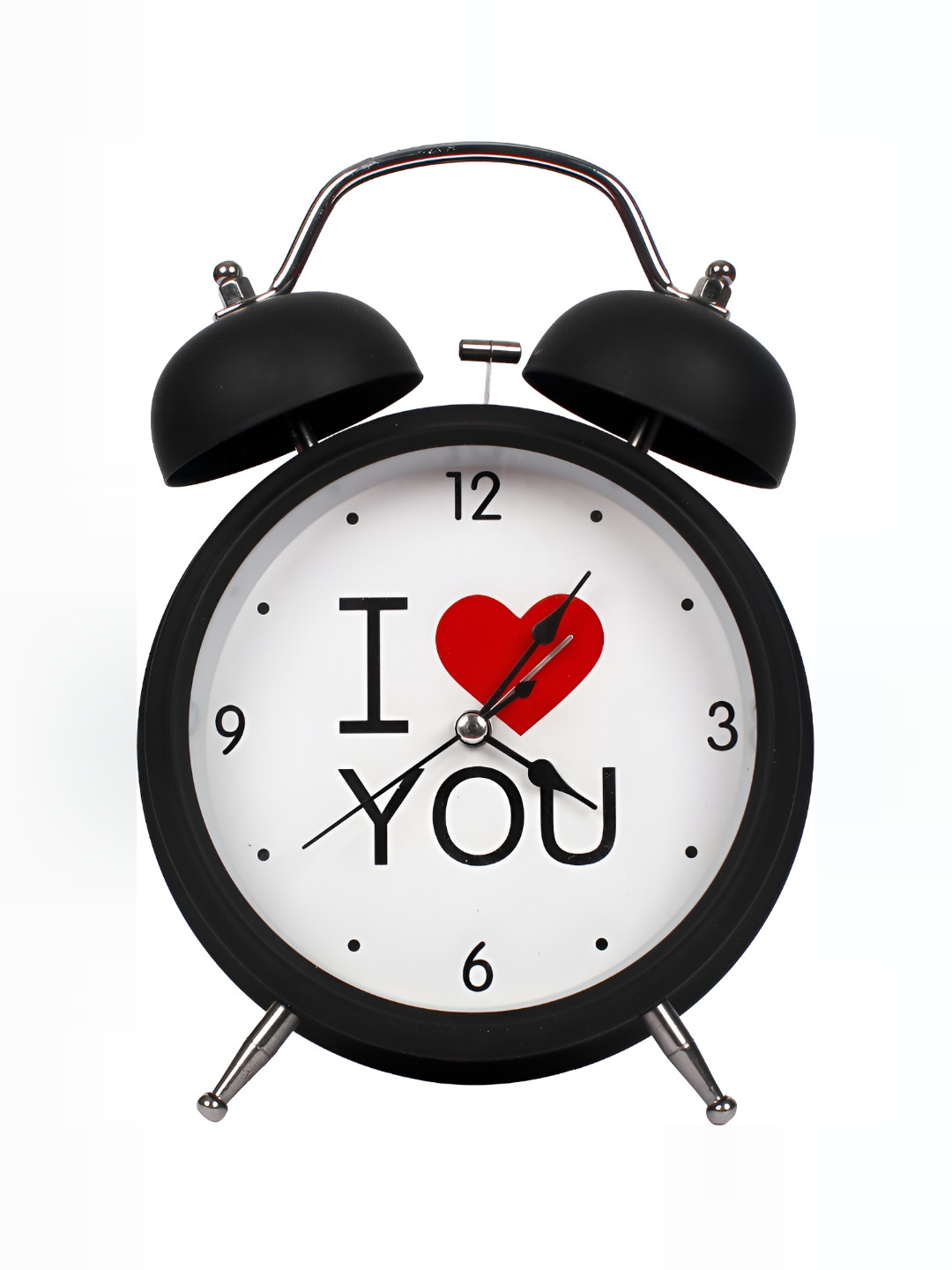 Sigaram Black & White Textured Analogue Contemporary Alarm Clock