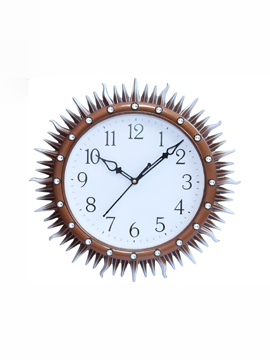 Sigaram Brown Round Textured Wall Clock