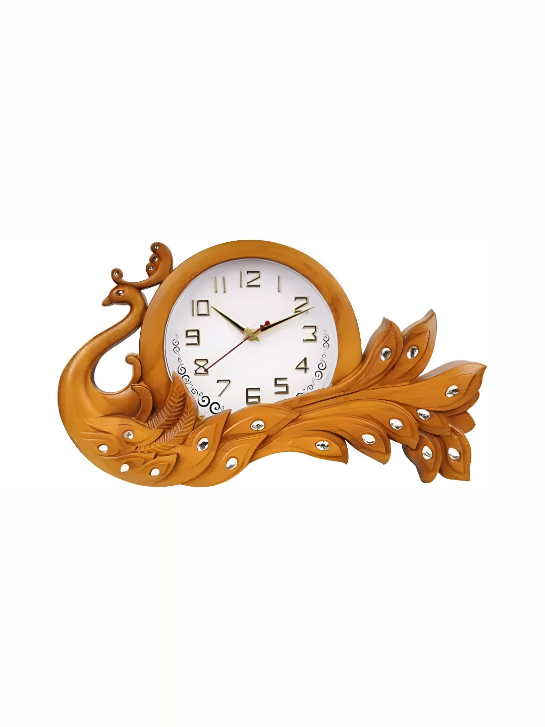 Sigaram Yellow Peacock Shaped Wall Clock