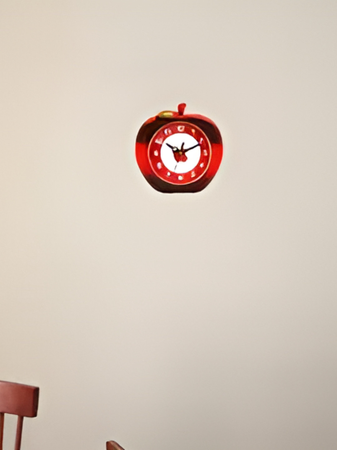 Sigaram Red & White Printed Round Contemporary Wall Clock
