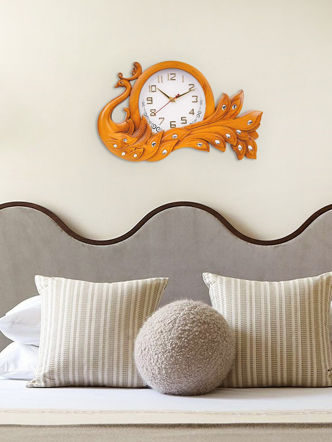 Sigaram Orange Round Contemporary Wall Clock